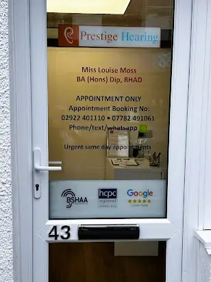 The Prestige Hearing audiology clinic in Cardiff at 43 Merthyr Rd, Whitchurch, Cardiff CF14 1DB