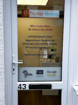 Prestige Hearing clinic in Cardiff at 43 Merthyr Rd, Whitchurch, Cardiff CF14 1DB, where hearing tests take place